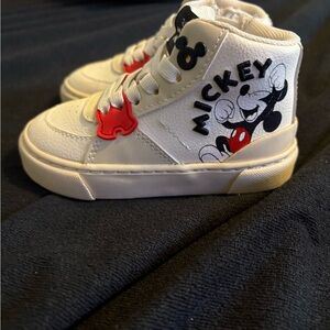 Zara Kids Mickey Mouse High-Top Sneakers - White and Red
